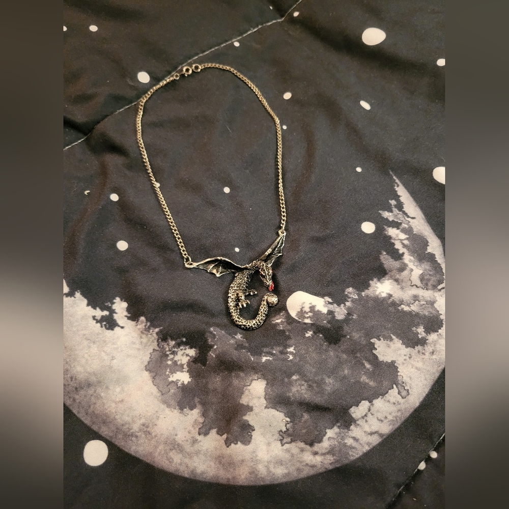 Dark Goth Dragon Necklace